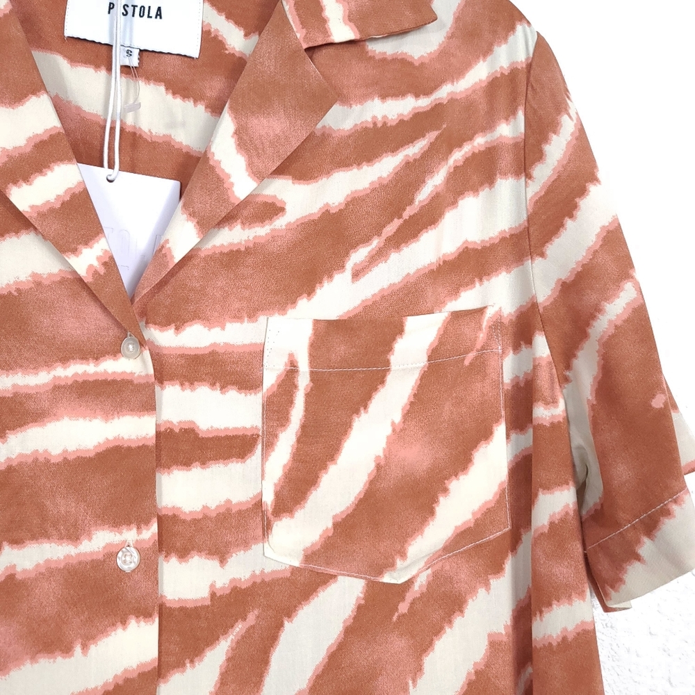 PISTOLA Lucy Safari Dream Contemporary Animal Print Button Down Shirt - Picture 10 of 12